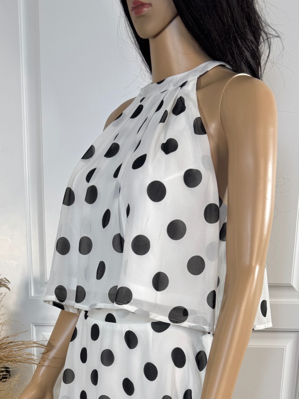 BLACK POLKA DOT TWO PIECES SKIRT SET - NWOT - Picture 8 of 17